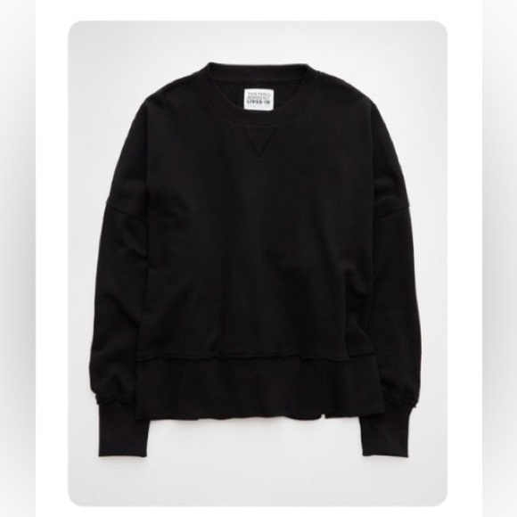 AE Big Hug Crew Neck Sweatshirt, size Large, Black - Picture 1 of 7